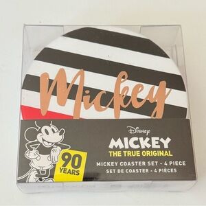 NEW Disney Mickey Mouse Coaster Set 90th Anniversary 4 Piece